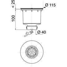 Bonde Altech plastique diamètre 90 verticale à grille nf débit 31,2 litres par minute