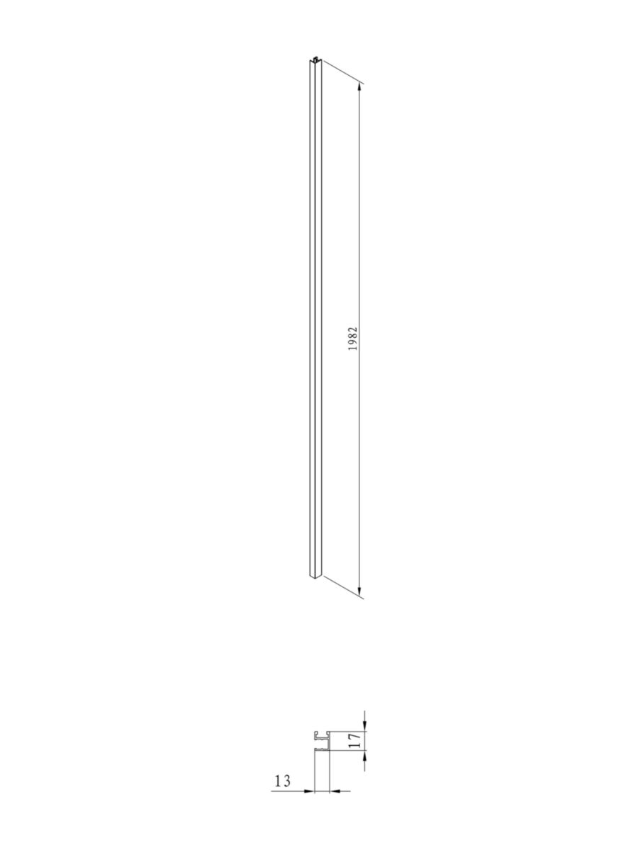 Kit d'installation en angle pour paroi de douche Alterna Daily XL (fixe + pivot + fixe) profilé chromé longueur 120 ou 140 cm