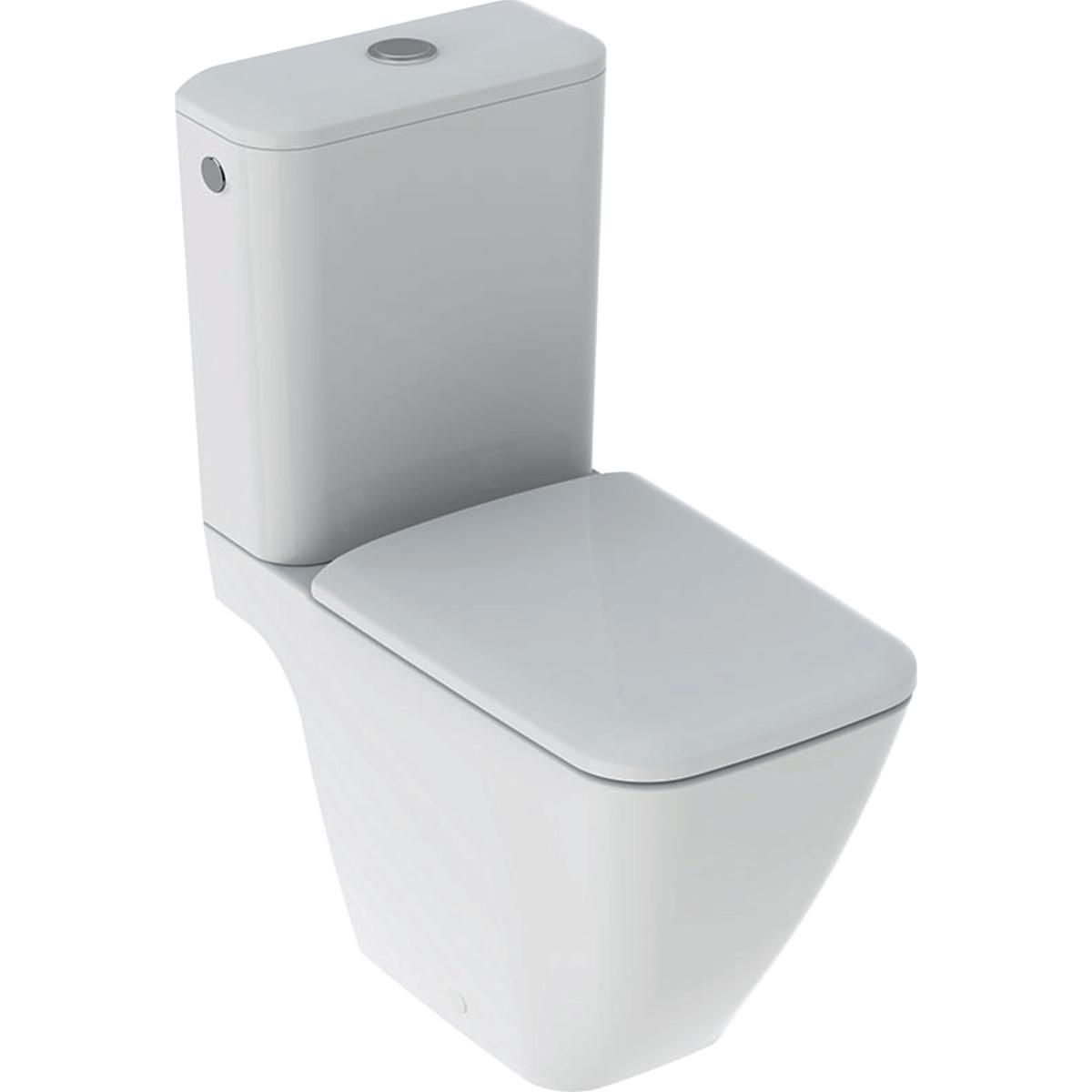 Wc au sol à fond creux iCon Square - Rimfree - avec réservoir attenant - avec abattant Wc - 64,5 cm - blanc Réf. 500.820.00.1