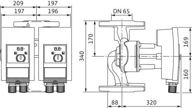 Circulateur collectif chauffage haut rendement Yonos Maxo-D 65 / 0,5 - 16 Réf. 2120671