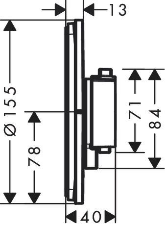 hansgrohe ShowerSelect Comfort S Set de finition pour mitigeur thermostatique encastré, Noir chromé brossé