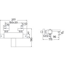 Mitigeur thermostatique mural pour bain/douche Alterna Concerto'C