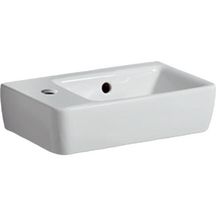 Lave-mains Renova Compact sans plage de dépose - 40 x 25 cm - trou de robinetterie à gauche - trop-plein visible - blanc Réf. 276240000