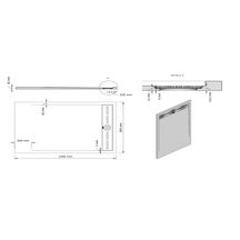 Receveur Alterna Daily'C 120 x 80 cm caniveau ardoise blanc