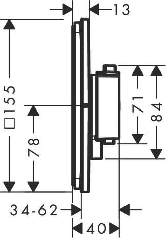 hansgrohe ShowerSelect Comfort Q Set de finition pour mitigeur thermostatique encastré avec 2 fonctions, Bronze brossé