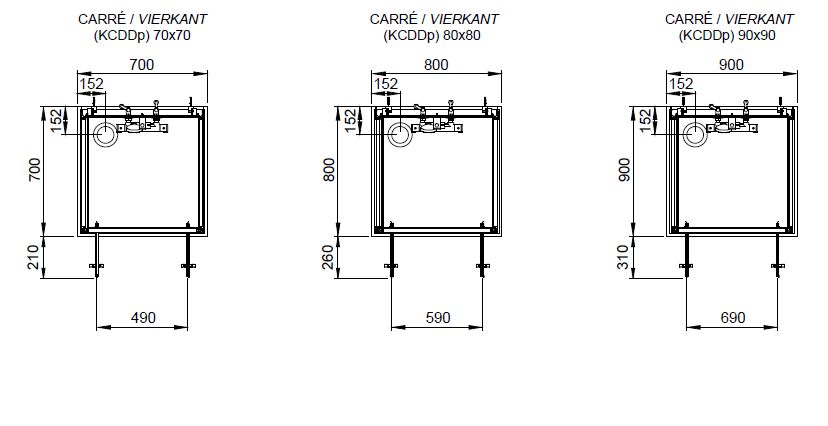 CABINE IZI GLASS 2 BATTANTE MILIEU DE MUR 90X90 VERRE SERIGRAPHIE Réf. L11IZBM0901