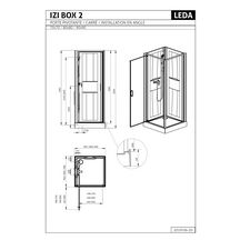 Cabine de douche IZI BOX 2 carrée 80 cm porte pivotante en verre transparent Réf. L11IZBP0080