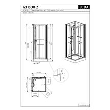 Cabine de douche IZI BOX 2 carrée angle 80 cm portes coulissantes en verre transparent Réf. L11IZBC0080