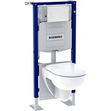 Bâti-support Geberit Duofix avec WC suspendu, 112 cm, réservoir à encastrer Sigma 12 cm, plaque de déclenchement Sigma01, WC suspendu Renova  Réf. 118.224.11.2