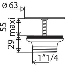 Bonde lavabo Altech polypro diamètre 63 grille nf