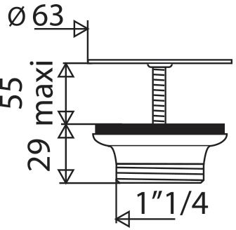 Bonde lavabo Altech polypro diamètre 63 grille nf