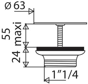 Bonde lavabo Altech laiton diamètre 63 grille