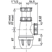 Siphon Altech évier blanc réglable NF