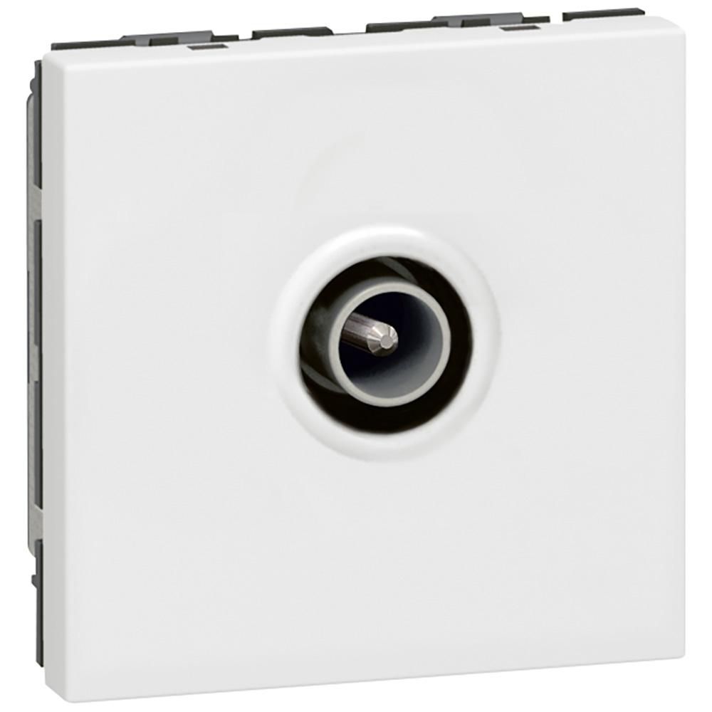 Prise TV - diamètre 9,52mm mâle 2 modules blanc Ref.078782