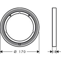 hansgrohe Rosace de compensation ronde 22 mm, Noir chromé brossé