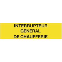 Plaque Interrupteur général de chaufferie Réf 215242