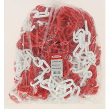 Chaîne plastique rouge/blanc diamètre 8 mm 25 m