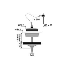 Kit d'obturation diamètre 80mm pour évier à cuves communicantes inox Réf. 3775000