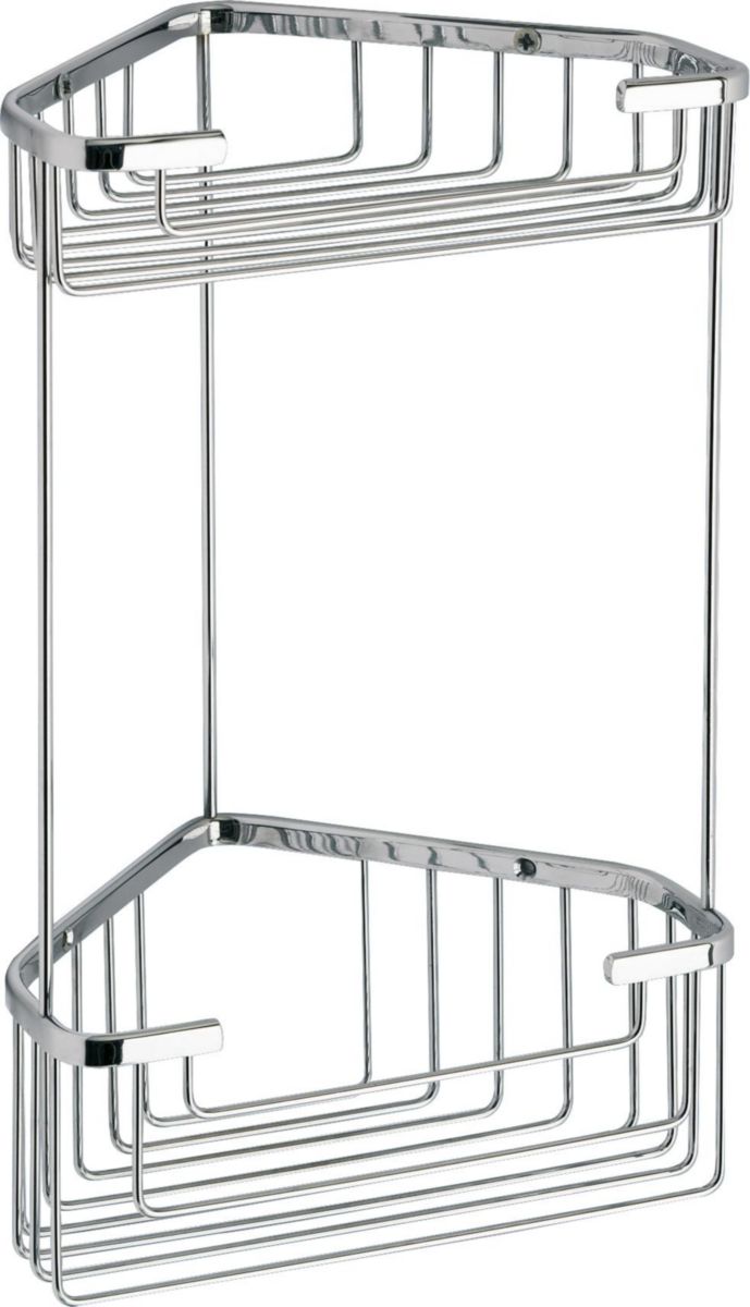 Etagere d'angle en fil pour douche a fixer chrome réf. 24821300900