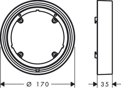 hansgrohe Rosace de compensation 22 mm, Noir mat