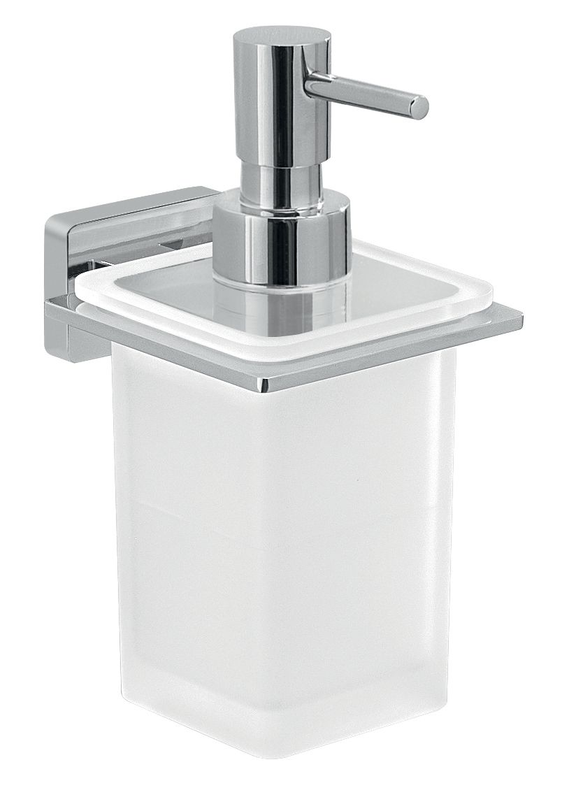 Distributeur de savon avec distributeur en metal chrome cromall verre 8 x 10,8 x 16 cm réf. 44811300200