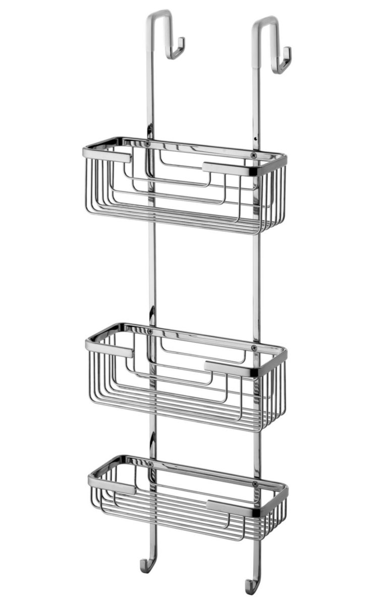 Porte objets en fil 3 bacs a poser a la cabine de douche chrome réf. 56841300A00