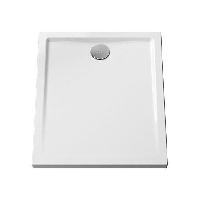 Receveur CASCADE ultra plat antidérapant 100 x 80 cm en céramique blanc