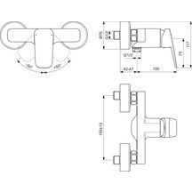 Mitigeur de douche mural CERAPLAN NF Chromé Réf : BD250AA