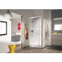 Cabine de douche Kineprime 100x80 niche pivotant bas transparent me réf. CA5800MTN