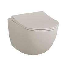 Pack WC suspendu sans bride Sento VitrAflush 2.0, longueur 54 cm, abattant Slim Duroplast avec système fermeture douce, taupe mat Réf. 7748B020-6156