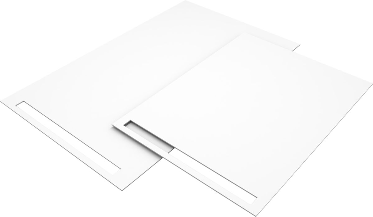 Revêtement prêt à poser pour receveur wedi Fundo, Fundo Top Riolito Neo excentré blanc 1200x900mm réf. 072020100