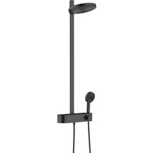 hansgrohe Pulsify S Factice Colonne de douche 260 2jet avec mitigeur thermostatique ShowerTablet Select 400, Noir mat