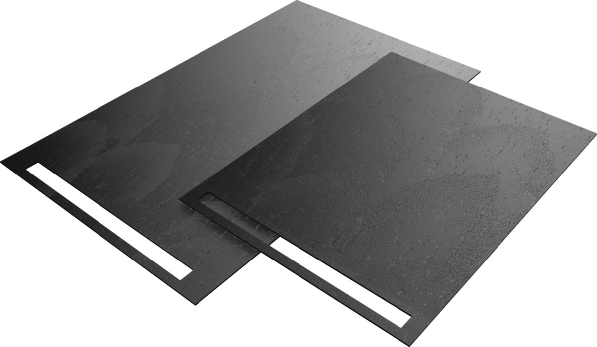 Revêtement prêtàposer wedi Fundo Top pour wedi Fundo Riolito neo, format 1600x1000x6mm en coloris Carbon noir, matériau minéral aspect pierre naturelle Réf : 072020601