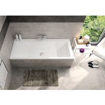 Baignoire rectangulaire duo Alterna Plénitude 3 180 x 80 cm acrylique blanc vidage inclus