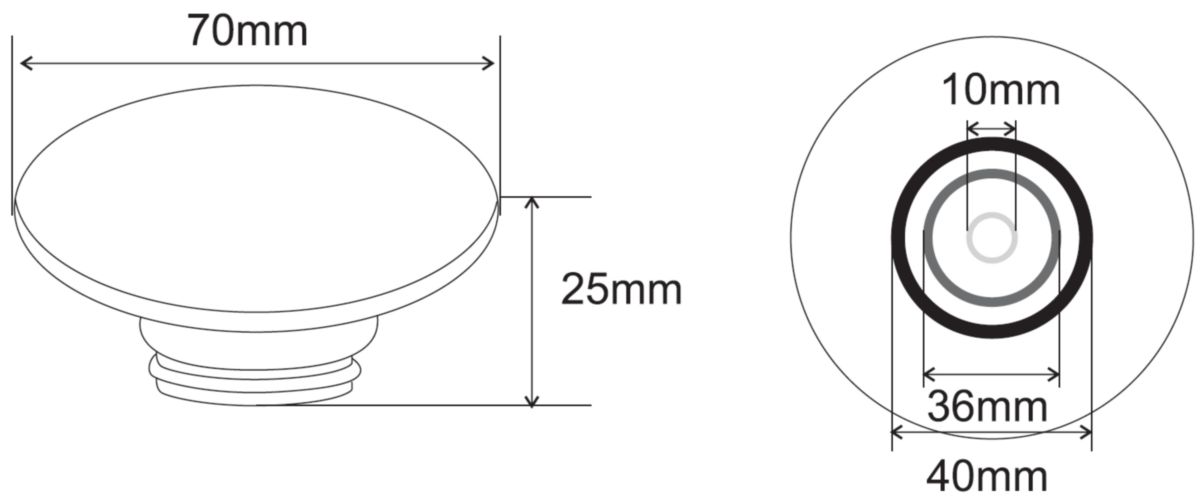 Capot Altech en céramique noir mat pour bonde Clic Clac Déco (3307126 ou 3307127)