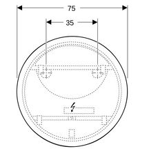 Miroir LED Geberit Option Round, avec éclairage indirect et indirect, diamètre 75cm