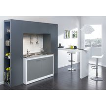 Meuble sous-évier (sans les portes) CLIPMETAL finition laqué Blanc Glacier 120 cm avec 1 étagère ABMV121Z00