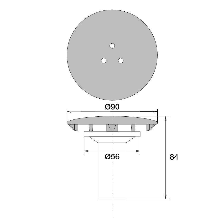 Grille champignon rec chromé d90 0310000