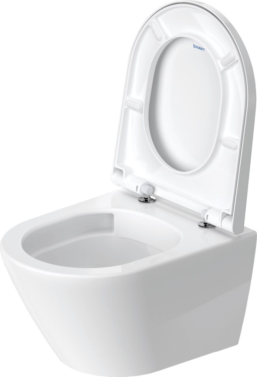 Cuvette suspendue Duravit D-Neo 480 mm blanc brillant fond creux rimless Durafix 3 L / 4,5 L évacuation horizontale Réf. 2588090000