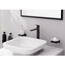 hansgrohe Logis Mitigeur de lavabo 240 Fine avec tirette et vidage, Noir mat