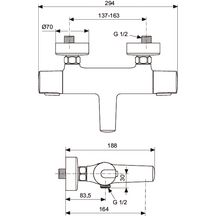 Mitigeur bain-douche thermostatique mural CERATHERM 100 150 mm + ou - 13 mm Chromé réf. A4623AA