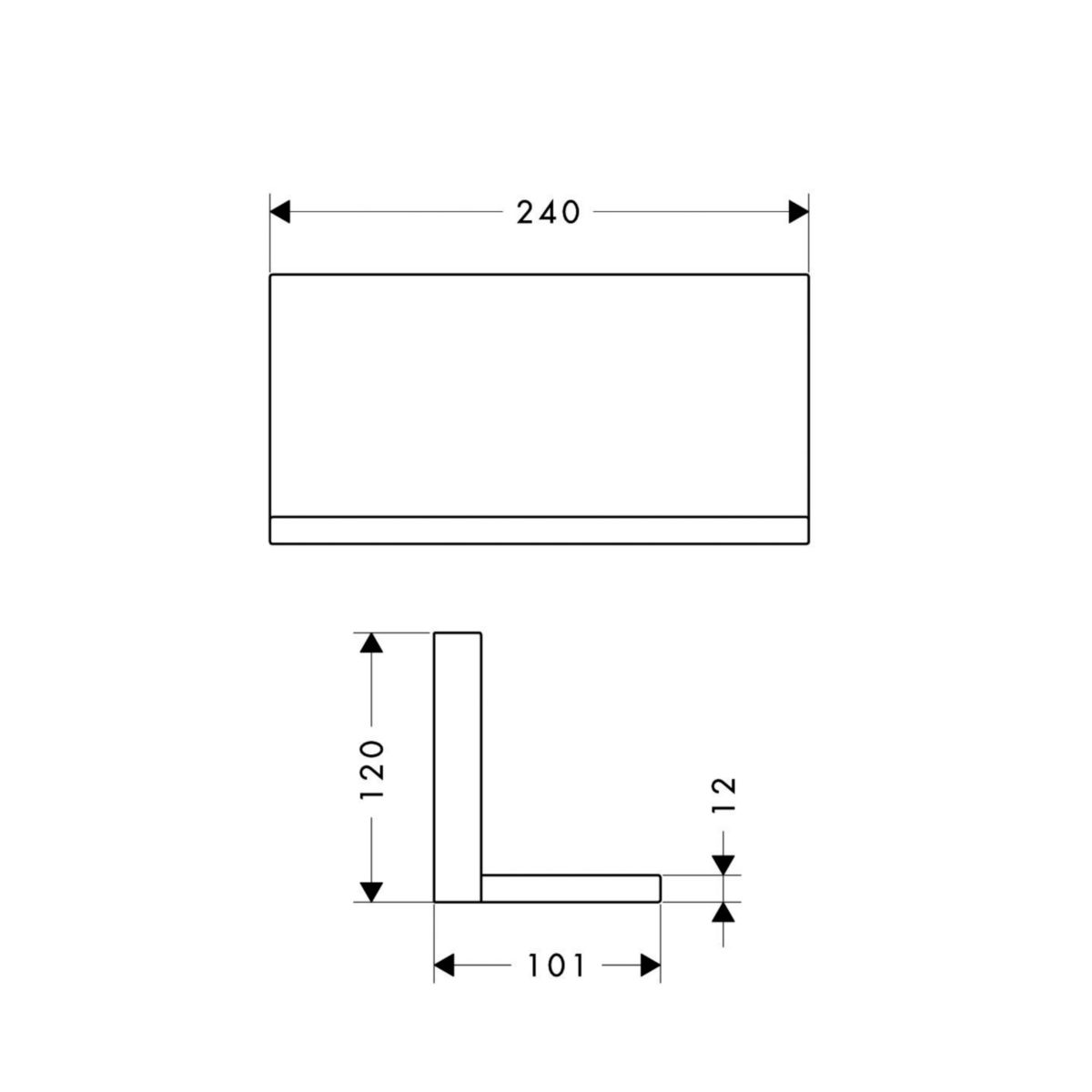 AXOR ShowerSolutions Tablette 240 / 120, Noir chromé brossé