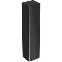 Colonne haute Acanto - 2 portes - 38 x 173 x 36 cm - corps : laqué mat / noir - portes : verre brillant / noir Réf. 500.619.16.1