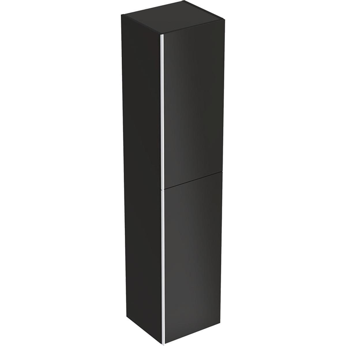 Colonne haute Acanto - 2 portes - 38 x 173 x 36 cm - corps : laqué mat / noir - portes : verre brillant / noir Réf. 500.619.16.1