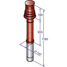 Terminal vertical PPS diamètre 80 / 125 mm rouge colis DY844 réf. 100002733