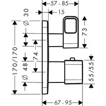 AXOR Urquiola Thermostatique encastré avec robinet d'arrêt, Bronze brossé