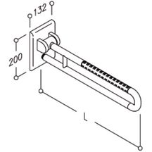 Barre d'appui double rabattable SERIE 400 72 cm, surface structurée, nylon line réf. NY.447.030