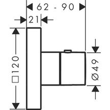 AXOR ShowerSolutions Module thermostatique encastré 120 / 120, Noir chromé brossé