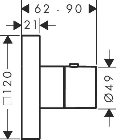 AXOR ShowerSolutions Module thermostatique encastré 120 / 120, Noir chromé brossé