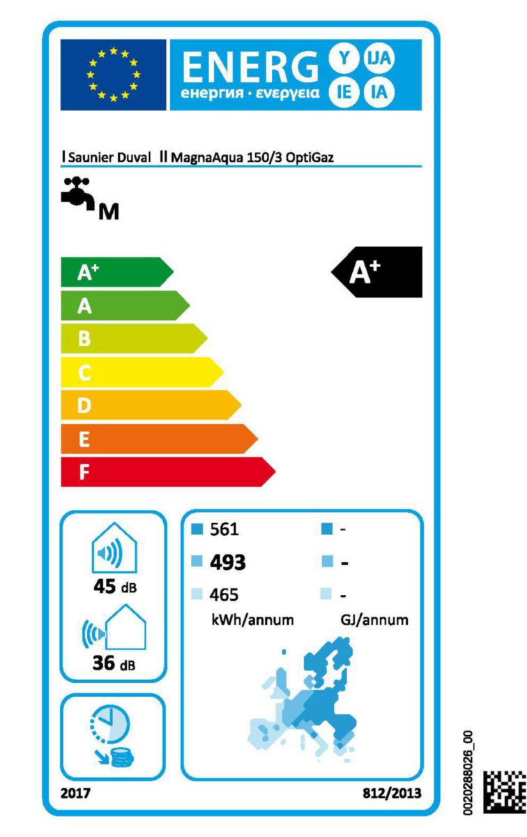 Chauffe-eau thermodynamique monobloc Magna Aqua 150/3 OptiGaz classe énergétique A Réf. 0010026830